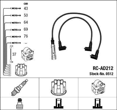 NGK 0512 - Ignition Cable Kit autospares.lv