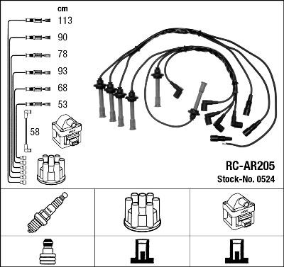 NGK 0524 - Ignition Cable Kit autospares.lv