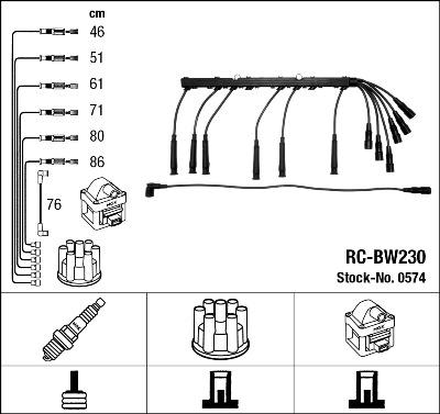 NGK 0574 - Ignition Cable Kit autospares.lv