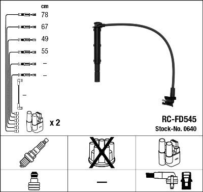 NGK 0640 - Ignition Cable Kit autospares.lv