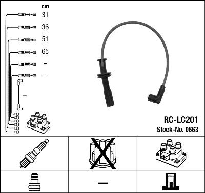 NGK 0663 - Ignition Cable Kit autospares.lv