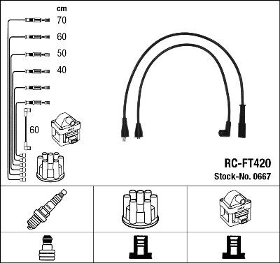 NGK 0667 - Ignition Cable Kit autospares.lv