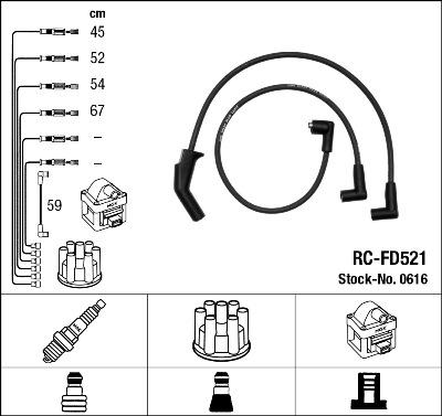 NGK 0616 - Ignition Cable Kit autospares.lv