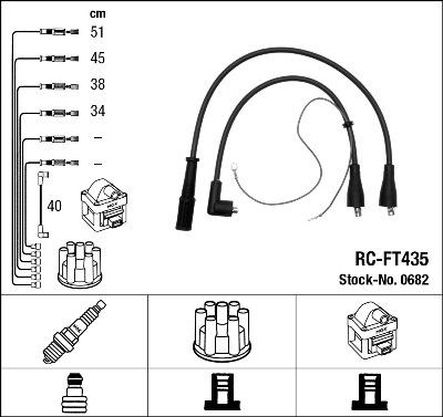 NGK 0682 - Ignition Cable Kit autospares.lv