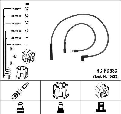 NGK 0628 - Ignition Cable Kit autospares.lv