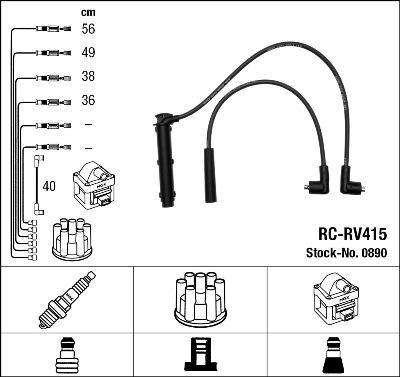 NGK 0890 - Ignition Cable Kit autospares.lv