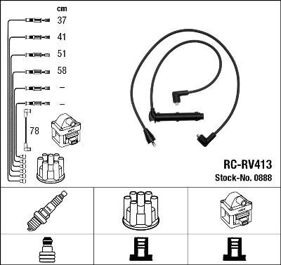 NGK 0888 - Ignition Cable Kit autospares.lv