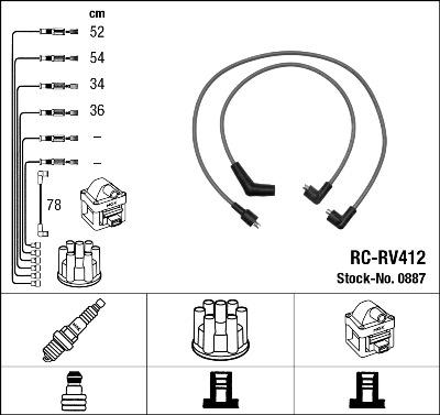 NGK 0887 - Ignition Cable Kit autospares.lv