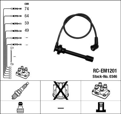 NGK 0346 - Ignition Cable Kit autospares.lv