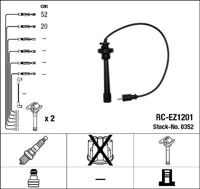 NGK 0352 - Ignition Cable Kit autospares.lv
