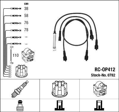 NGK 0782 - Ignition Cable Kit autospares.lv