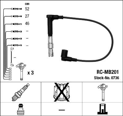 NGK 0736 - Ignition Cable Kit autospares.lv