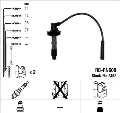 NGK 8492 - Ignition Cable Kit autospares.lv