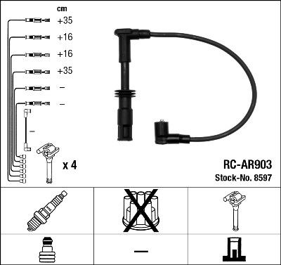 NGK 8597 - Ignition Cable Kit autospares.lv