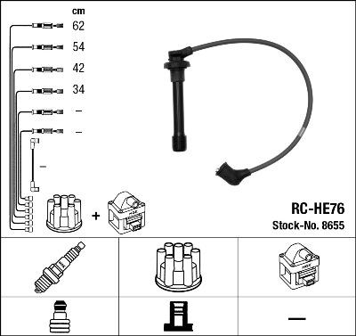 NGK 8655 - Ignition Cable Kit autospares.lv