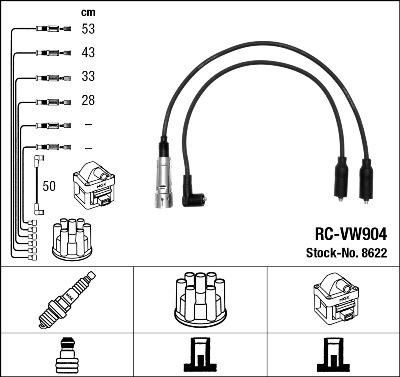 NGK 8622 - Ignition Cable Kit autospares.lv