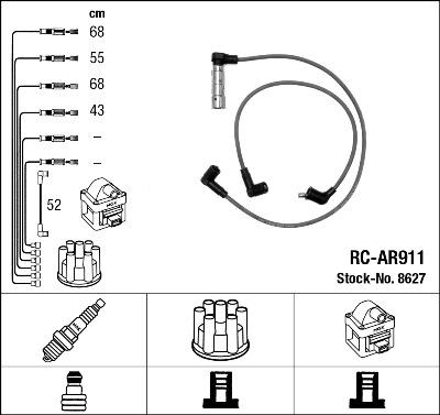 NGK 8627 - Ignition Cable Kit autospares.lv