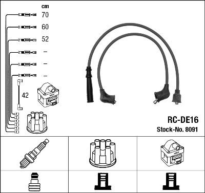 NGK 8091 - Ignition Cable Kit autospares.lv
