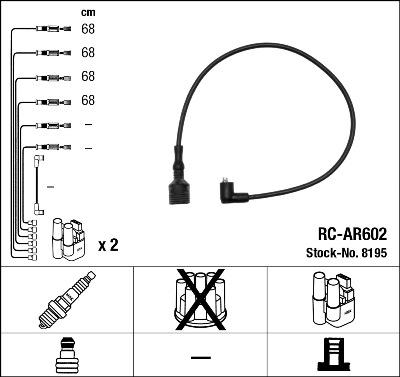 NGK 8195 - Ignition Cable Kit autospares.lv