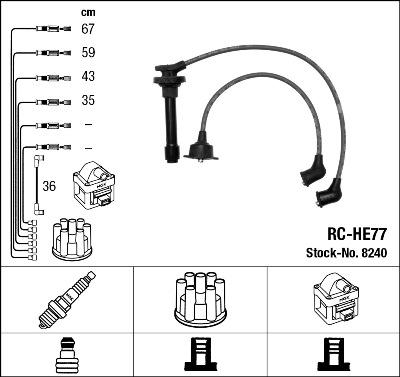 NGK 8240 - Ignition Cable Kit autospares.lv