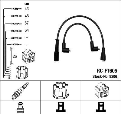 NGK 8206 - Ignition Cable Kit autospares.lv