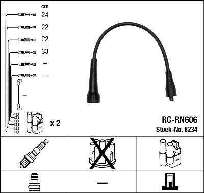 NGK 8234 - Ignition Cable Kit autospares.lv