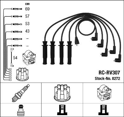 NGK 8272 - Ignition Cable Kit autospares.lv