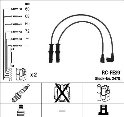 NGK 2478 - Ignition Cable Kit autospares.lv