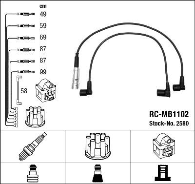 NGK 2580 - Ignition Cable Kit autospares.lv