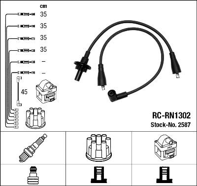 NGK 2587 - Ignition Cable Kit autospares.lv