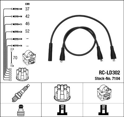 NGK 7104 - Ignition Cable Kit autospares.lv