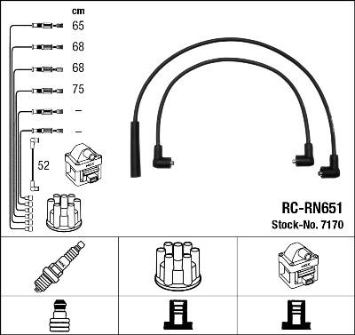 NGK 7170 - Ignition Cable Kit autospares.lv