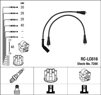 NGK 7208 - Ignition Cable Kit autospares.lv