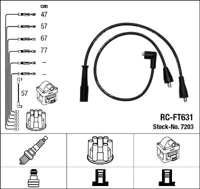 NGK 7203 - Ignition Cable Kit autospares.lv