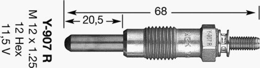 NGK Y-907R - Glow Plug autospares.lv