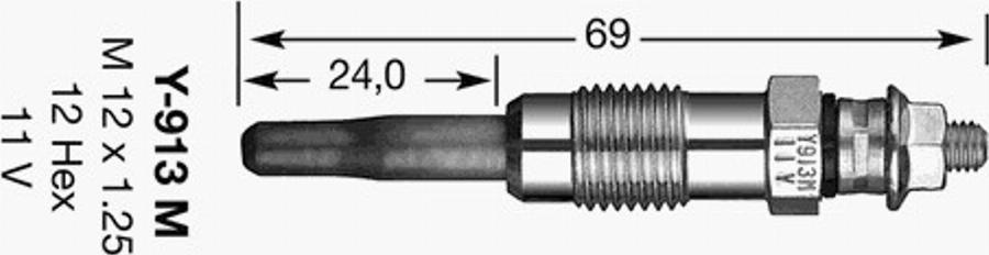 NGK Y-913M - Glow Plug autospares.lv