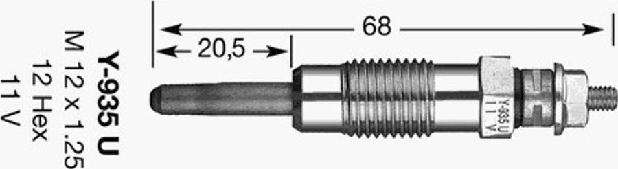 NGK Y-935U - Glow Plug autospares.lv