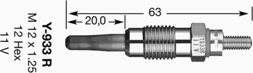 NGK Y-933R - Glow Plug autospares.lv