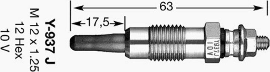 NGK Y-937J - Glow Plug autospares.lv