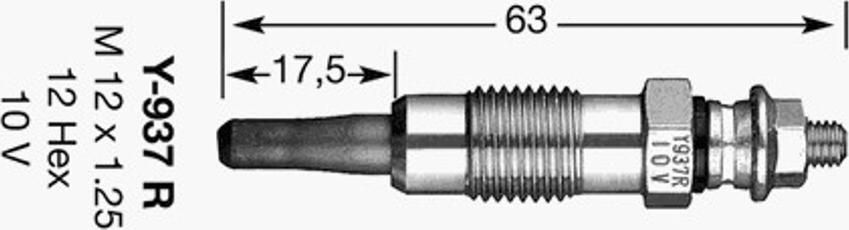 NGK Y-937R - Glow Plug autospares.lv