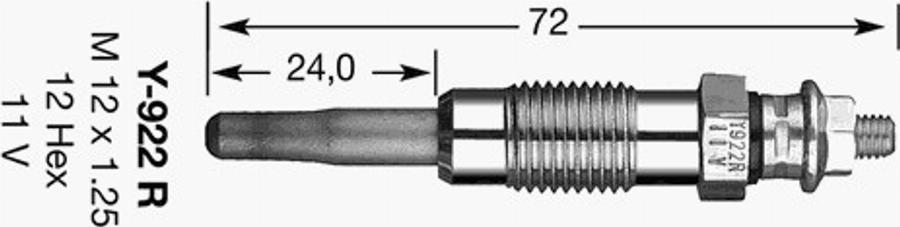 NGK Y-922R - Glow Plug autospares.lv