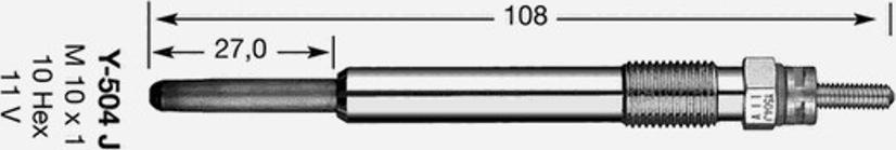 NGK Y-504J - Glow Plug autospares.lv