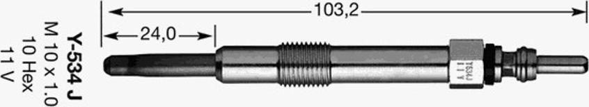 NGK Y-534J - Glow Plug autospares.lv