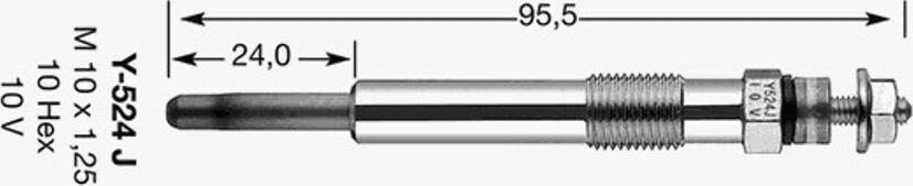 NGK Y-524J - Glow Plug autospares.lv