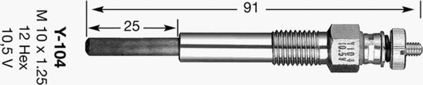 NGK Y-104 - Glow Plug autospares.lv