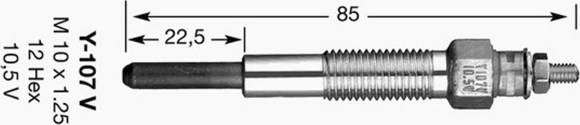 NGK Y-107V - Glow Plug autospares.lv