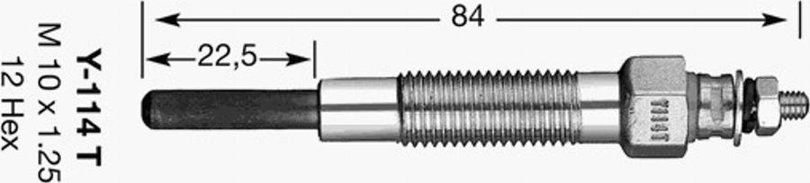 NGK Y-114T - Glow Plug autospares.lv