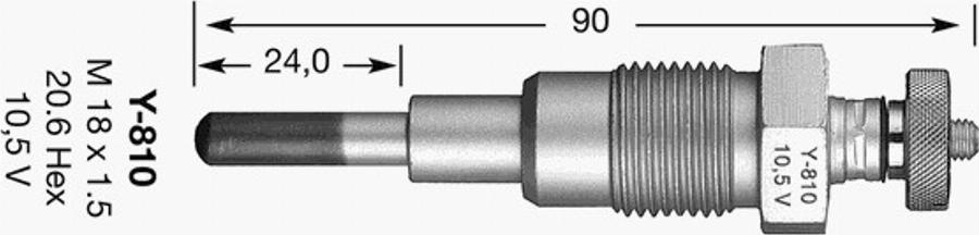 NGK Y-810 - Glow Plug autospares.lv