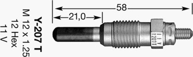 NGK Y-207T - Glow Plug autospares.lv