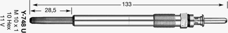 NGK Y-748U - Glow Plug autospares.lv